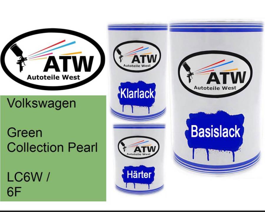 Volkswagen, Green Collection Pearl, LC6W / 6F: 500ml Lackdose + 500ml Klarlack + 250ml Härter - Set, von ATW Autoteile West.